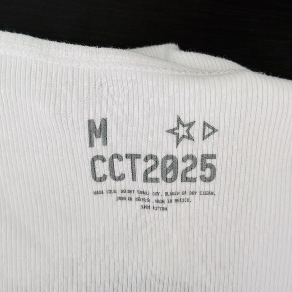 Beyonce Cowboy Carter Tank Top Medium Horseshoe White Ribbed CCT 2025 Tour Merch - Picture 3 of 10